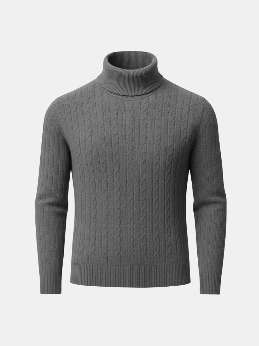 Cashmere Cable-Knit Turtleneck Sweater