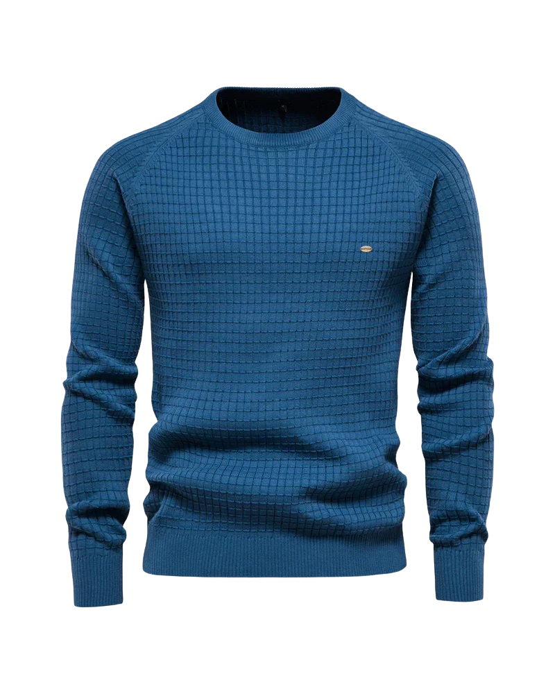 Men's Sweater with Check Pattern