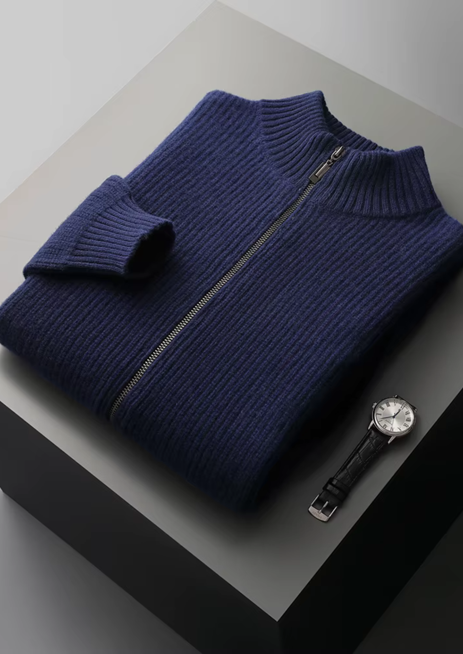 Merino Wool Ribbed Cardigan