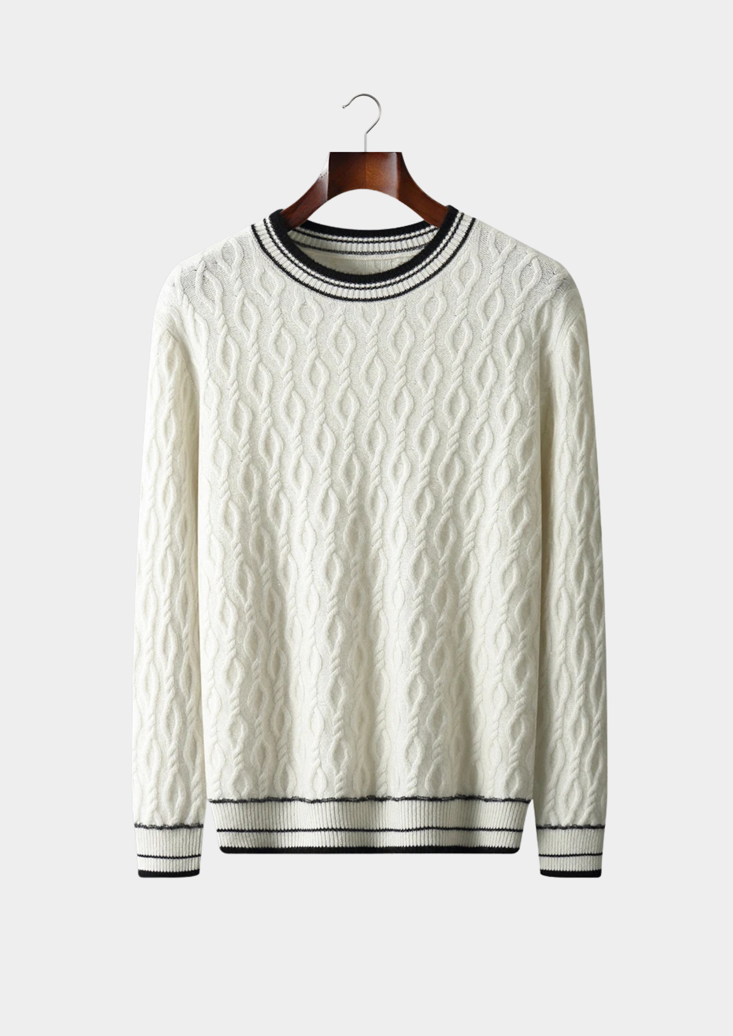 WOOL JACQUARD CREWNECK