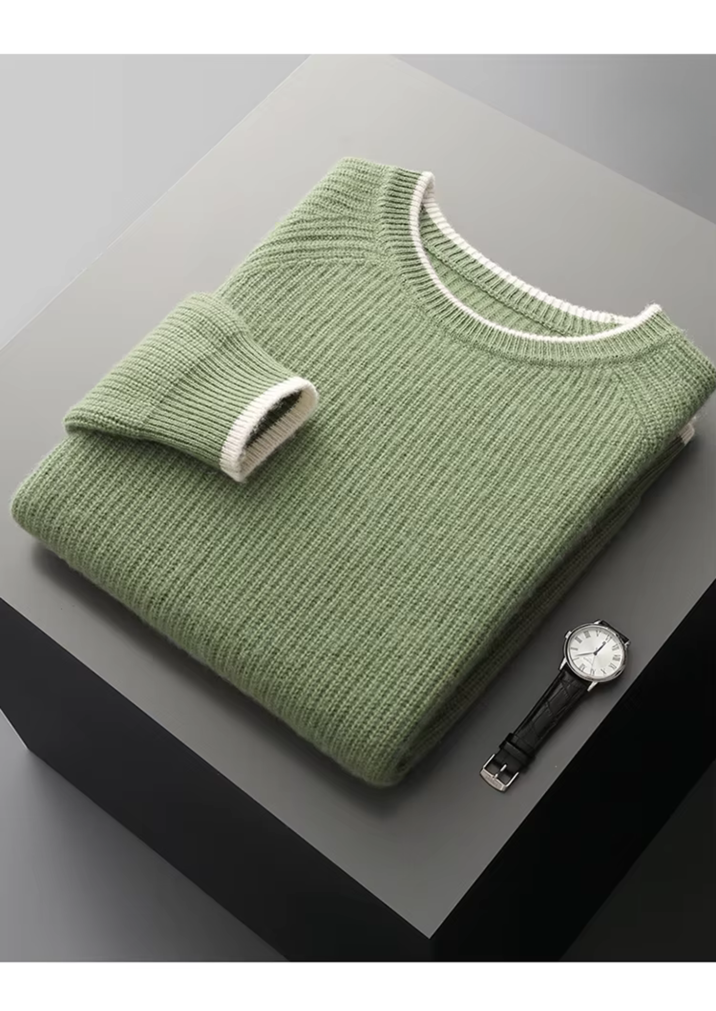 WOOL TWO TONE CREWNECK