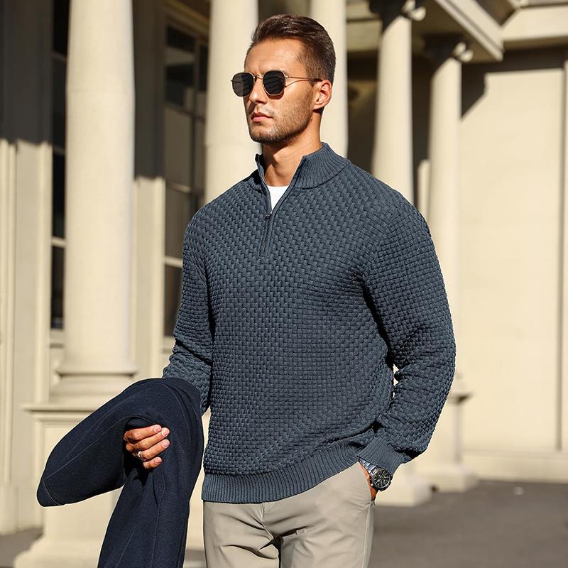 Men’s Cable Knit Quarter-Zip Sweater