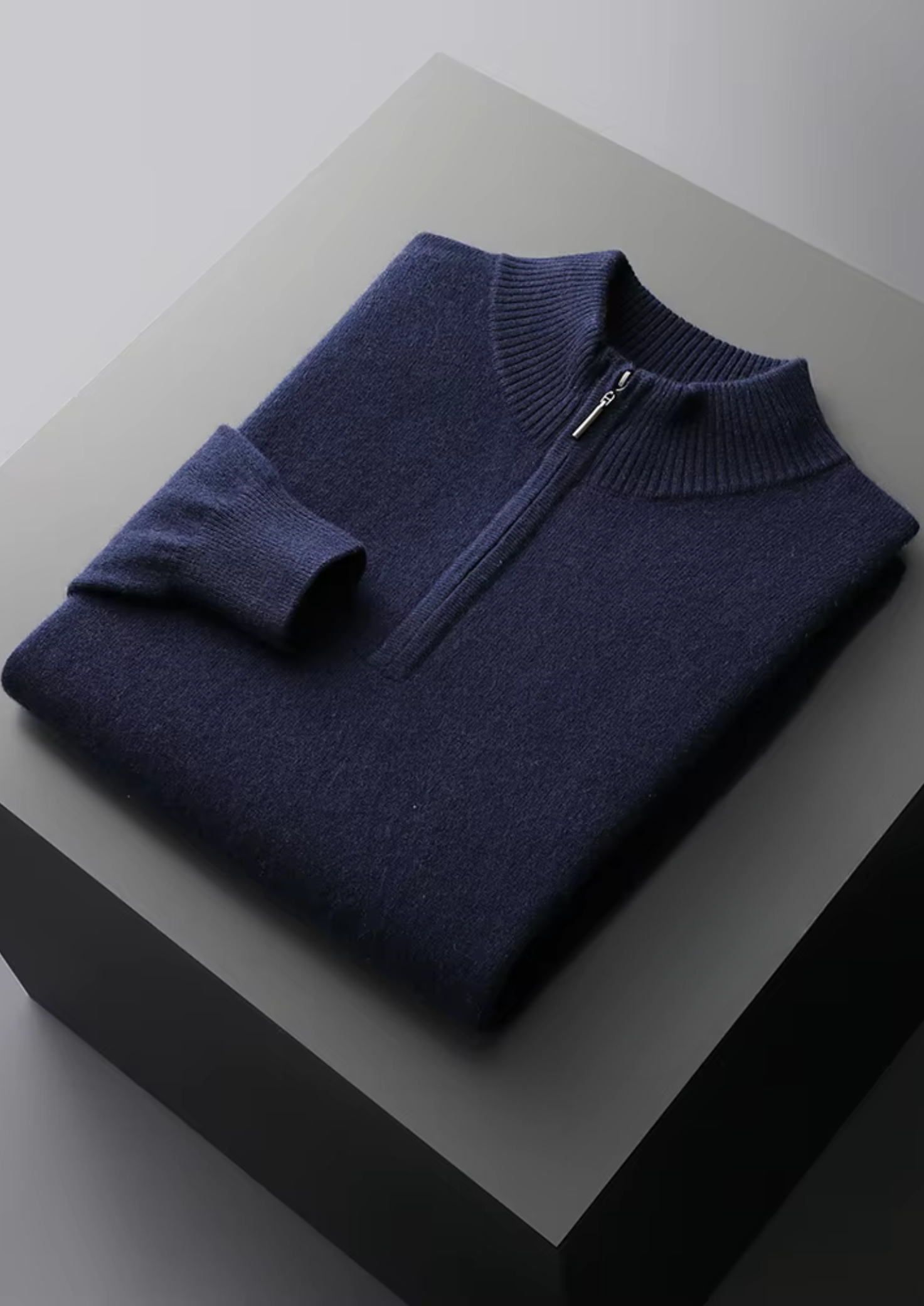 WOOL HALF ZIP SWEATER