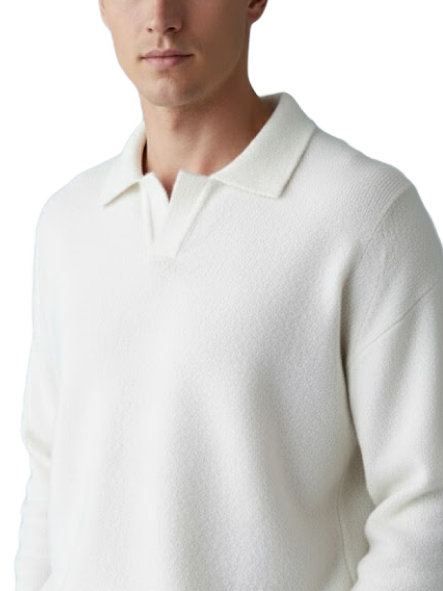The Textured Polo Sweater