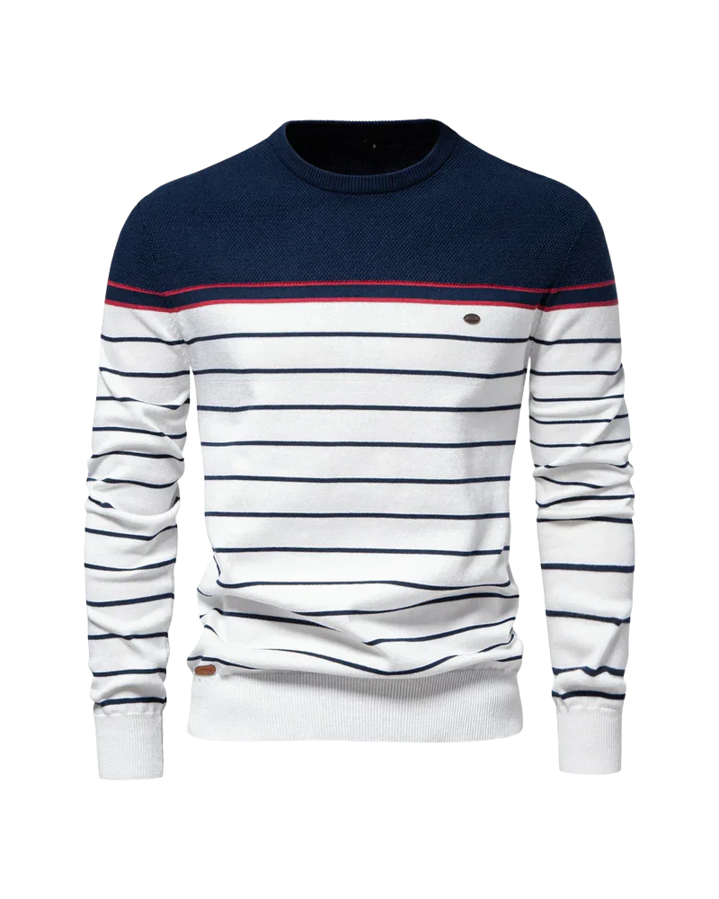 Men's Sweater with Striped Pattern