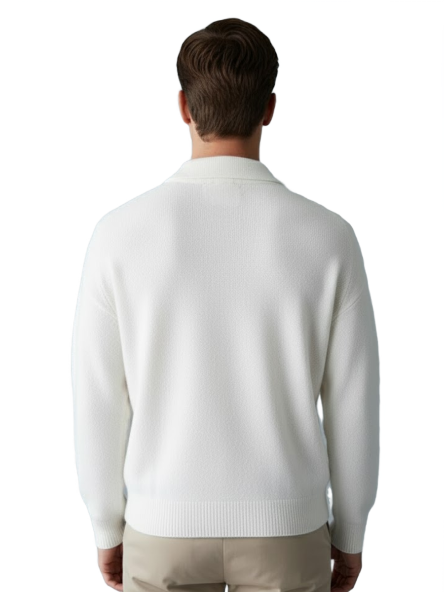 The Textured Polo Sweater