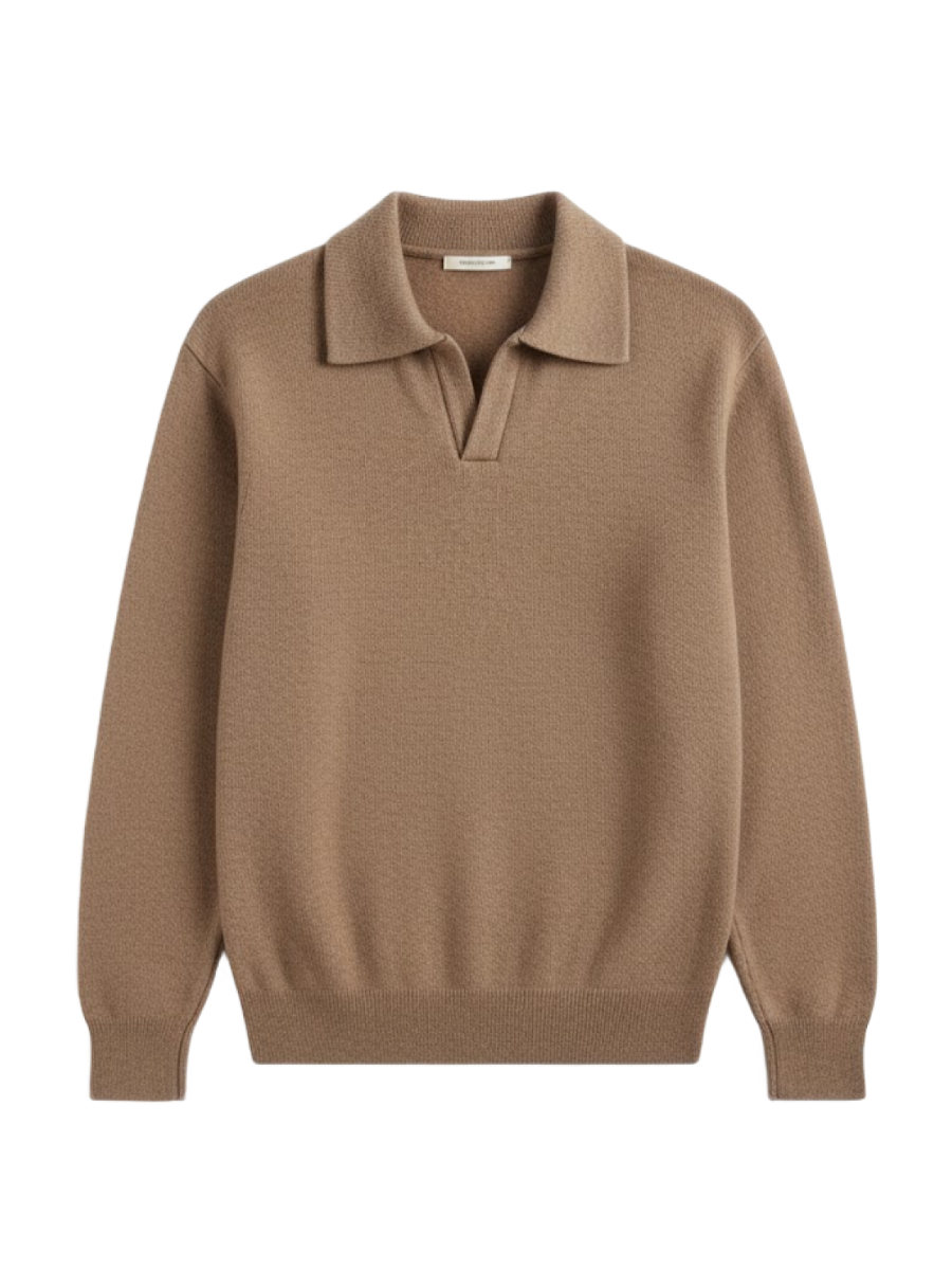 The Textured Polo Sweater