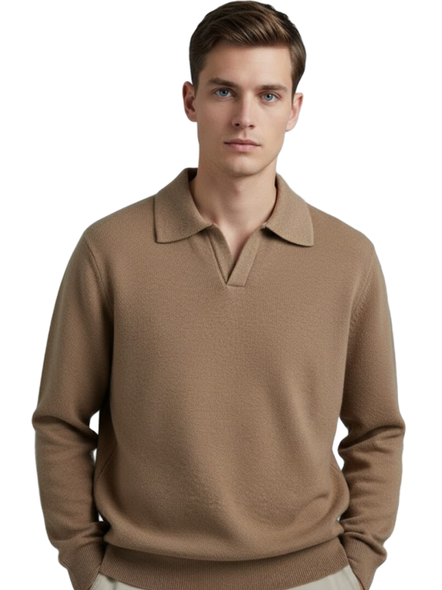 The Textured Polo Sweater
