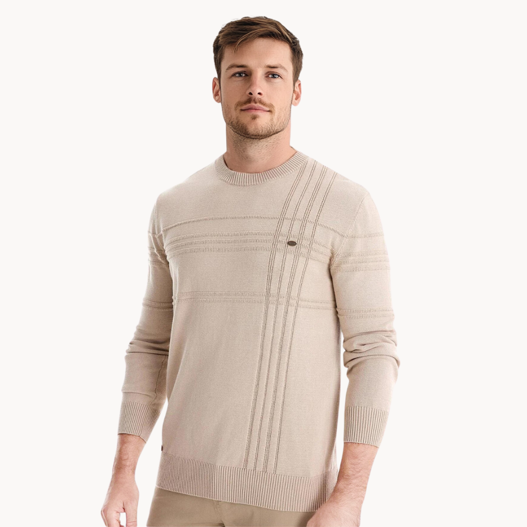 Stylish Men's Sweater with Check Design