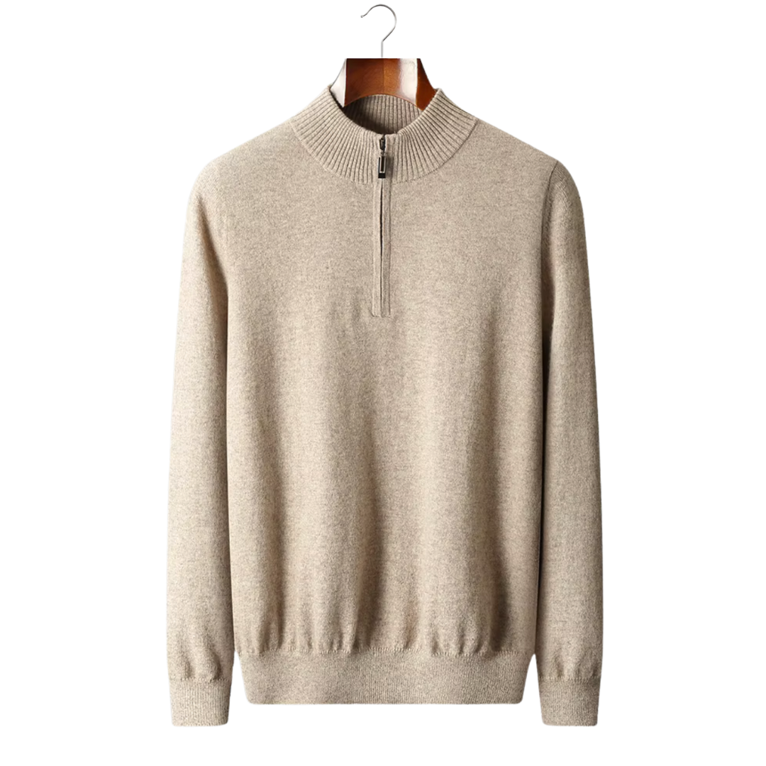 WOOL HALF ZIP SWEATER