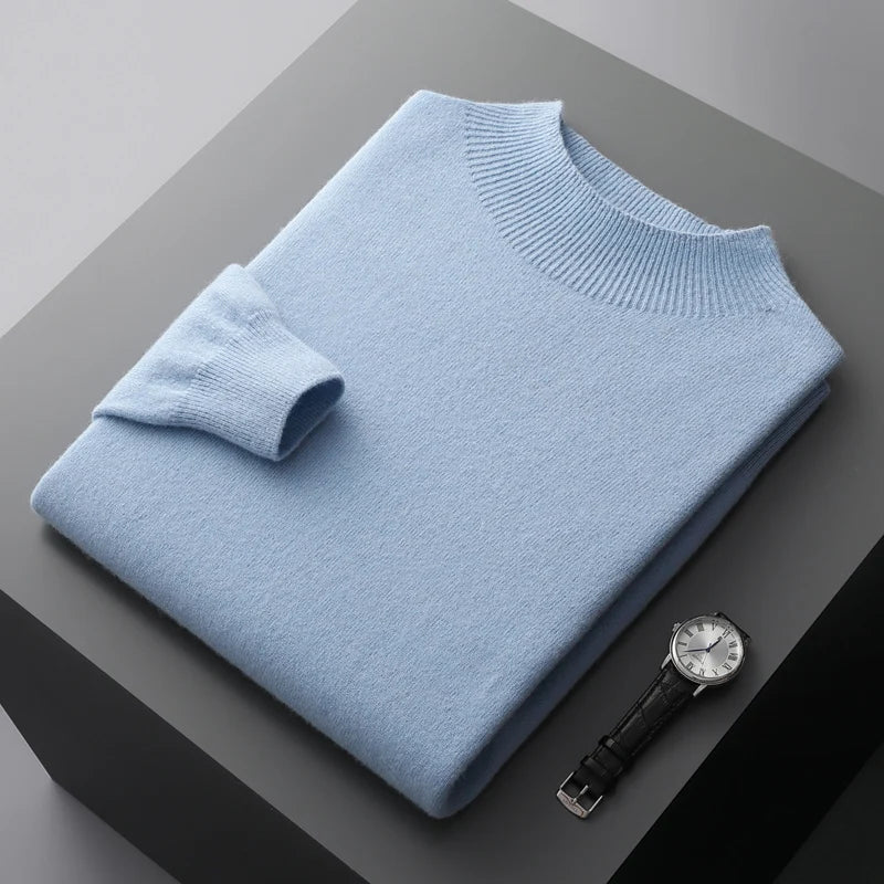 Pure Cashmere Mock-Neck Sweater