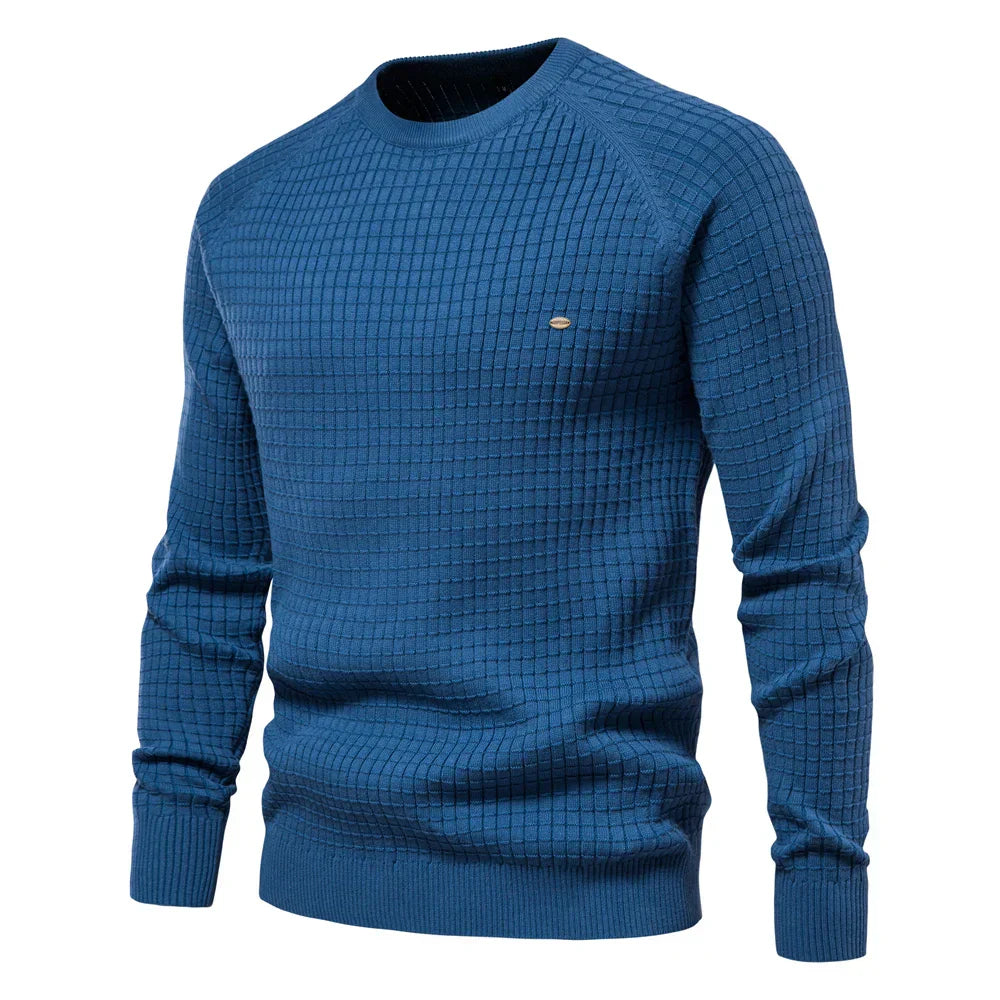 Men's Sweater with Check Pattern