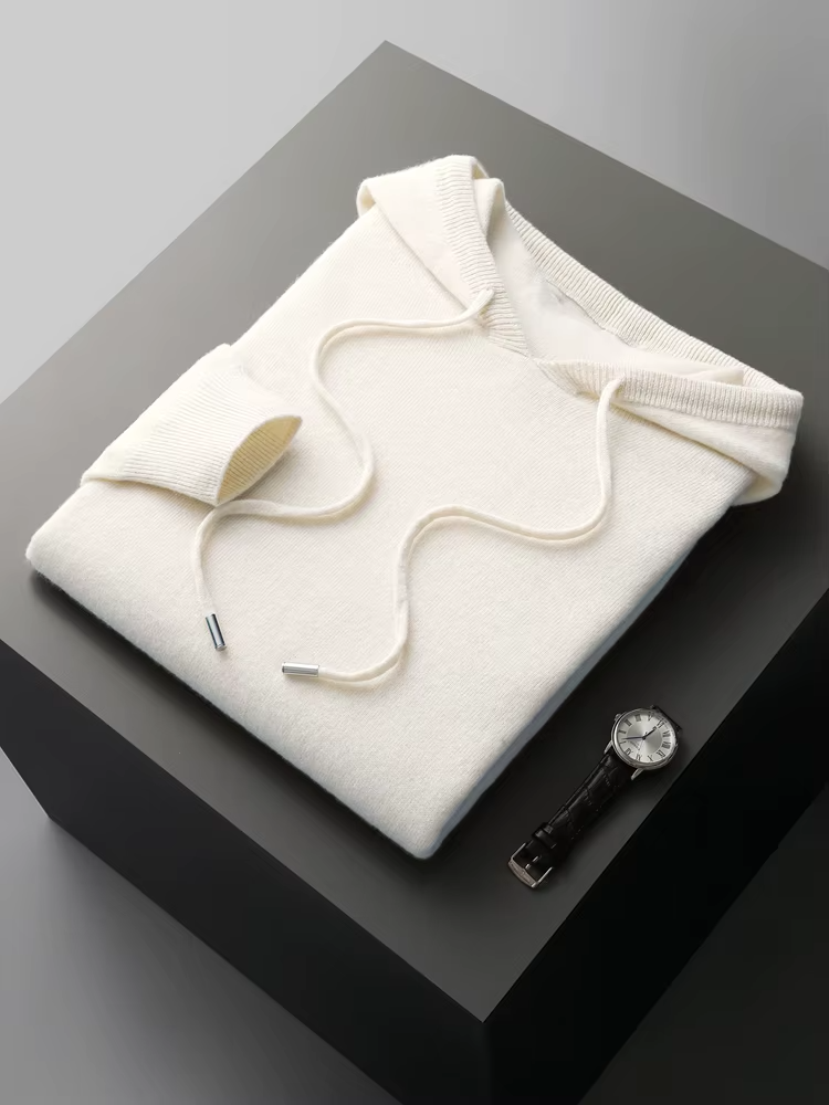 PURE EXTRA-FINE MERINO WOOL LEISURE HOODIE