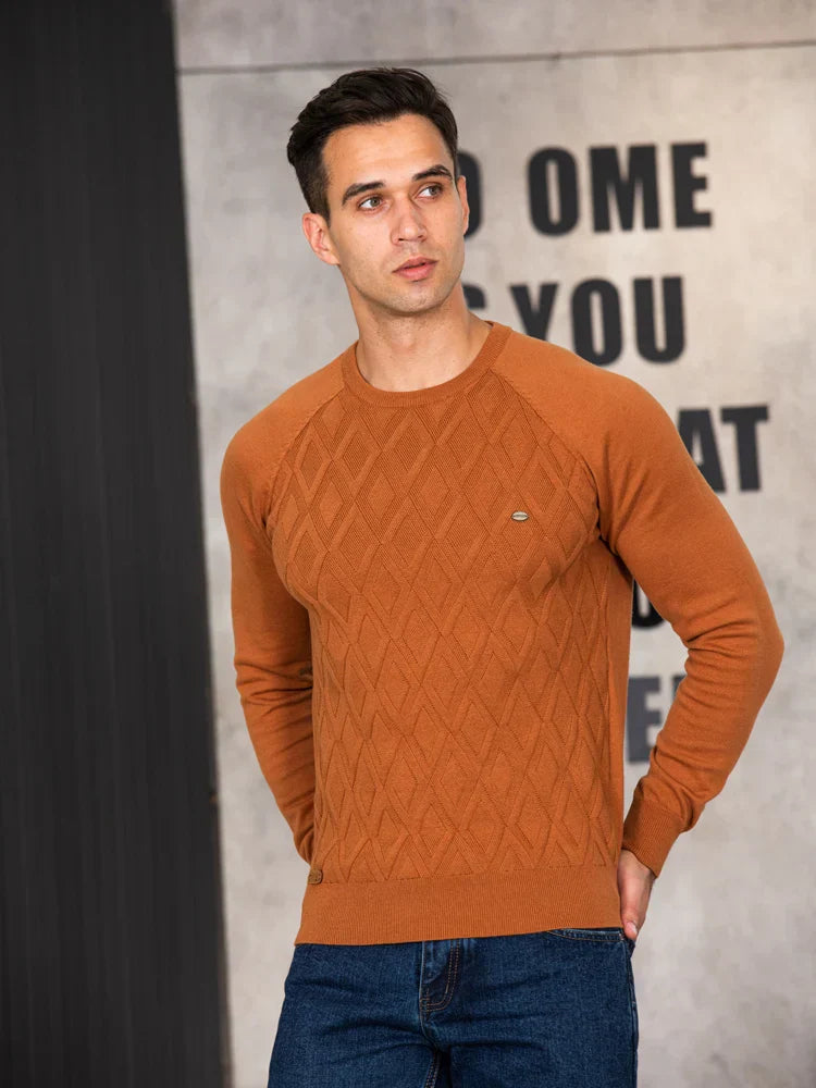 Men's Sweater with Check Pattern