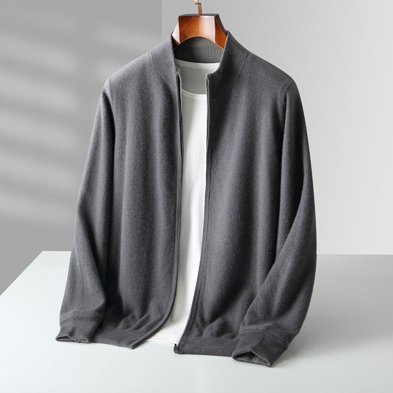 100% Merino Wool Zip Cardigan