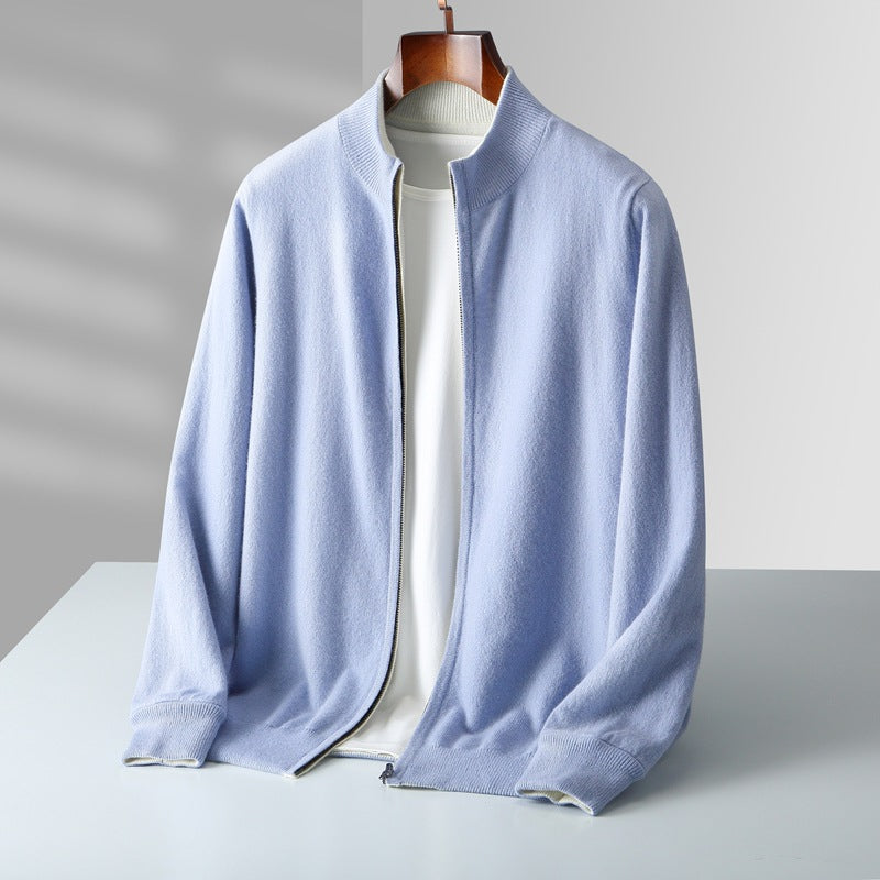 100% Merino Wool Zip Cardigan