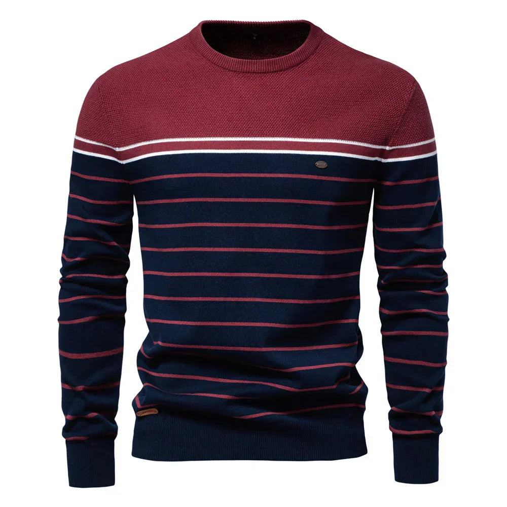Men's Sweater with Striped Pattern