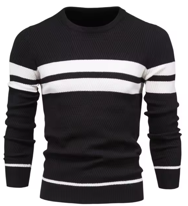 Stylish Men's Sweater with Herringbone Pattern
