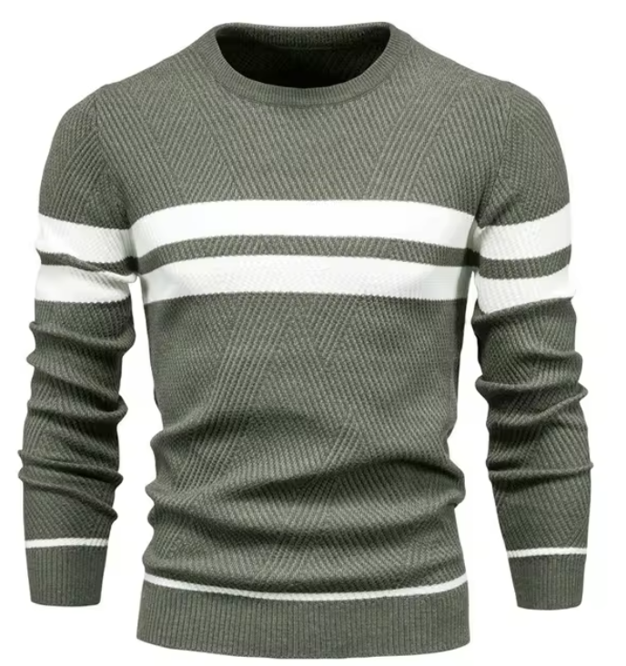 Stylish Men's Sweater with Herringbone Pattern