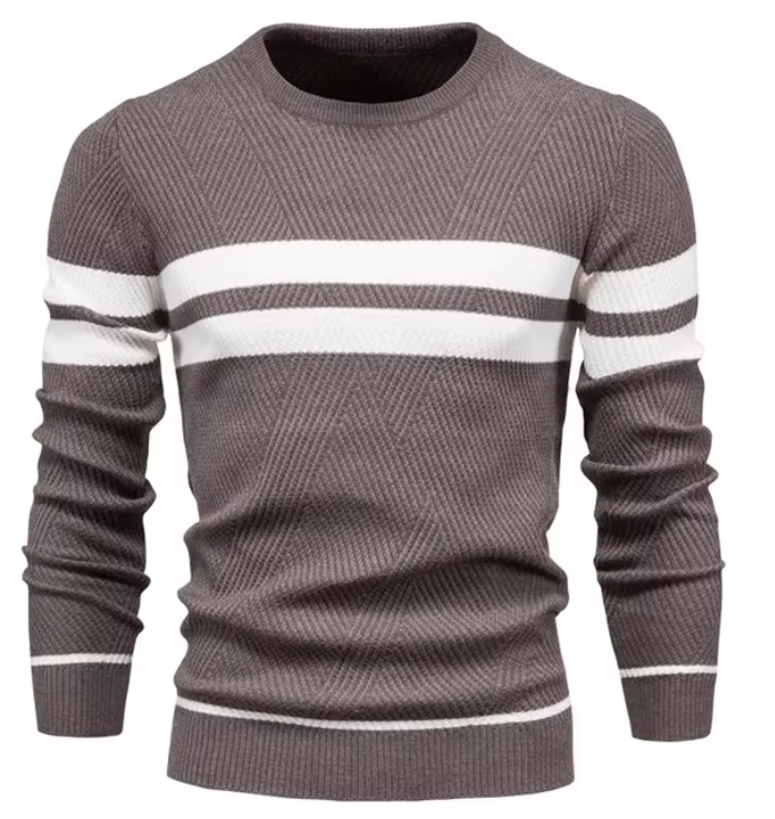 Stylish Men's Sweater with Herringbone Pattern