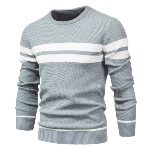 Stylish Men's Sweater with Herringbone Pattern