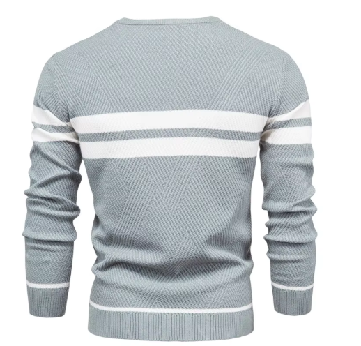 Stylish Men's Sweater with Herringbone Pattern