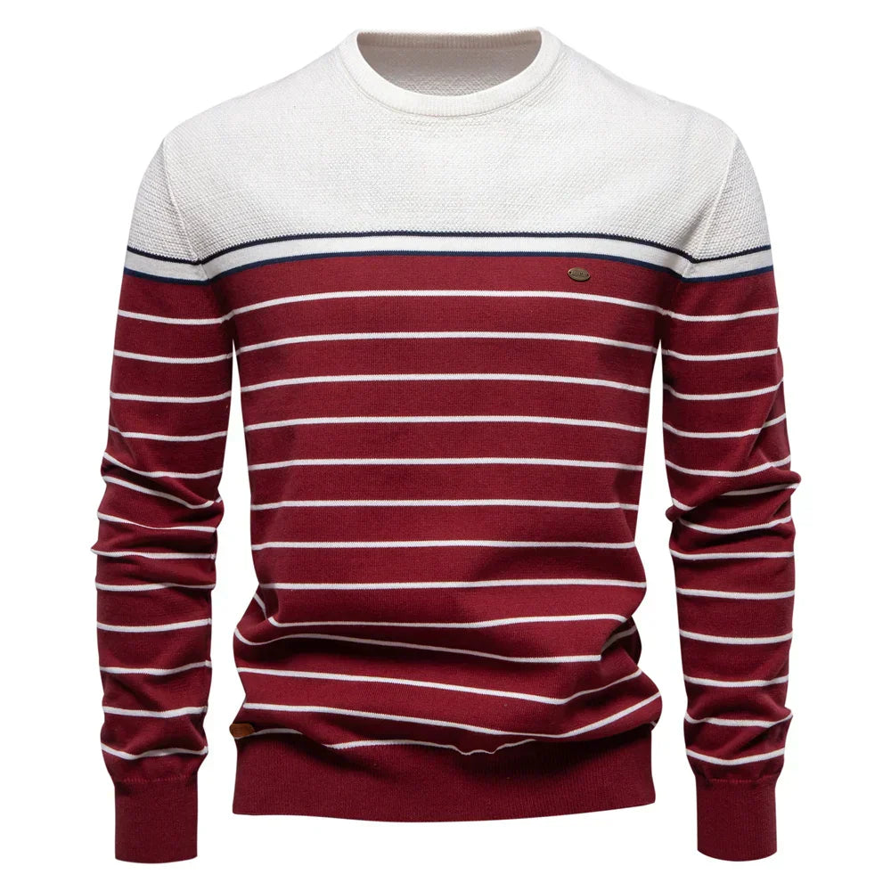 Men's Sweater with Striped Pattern