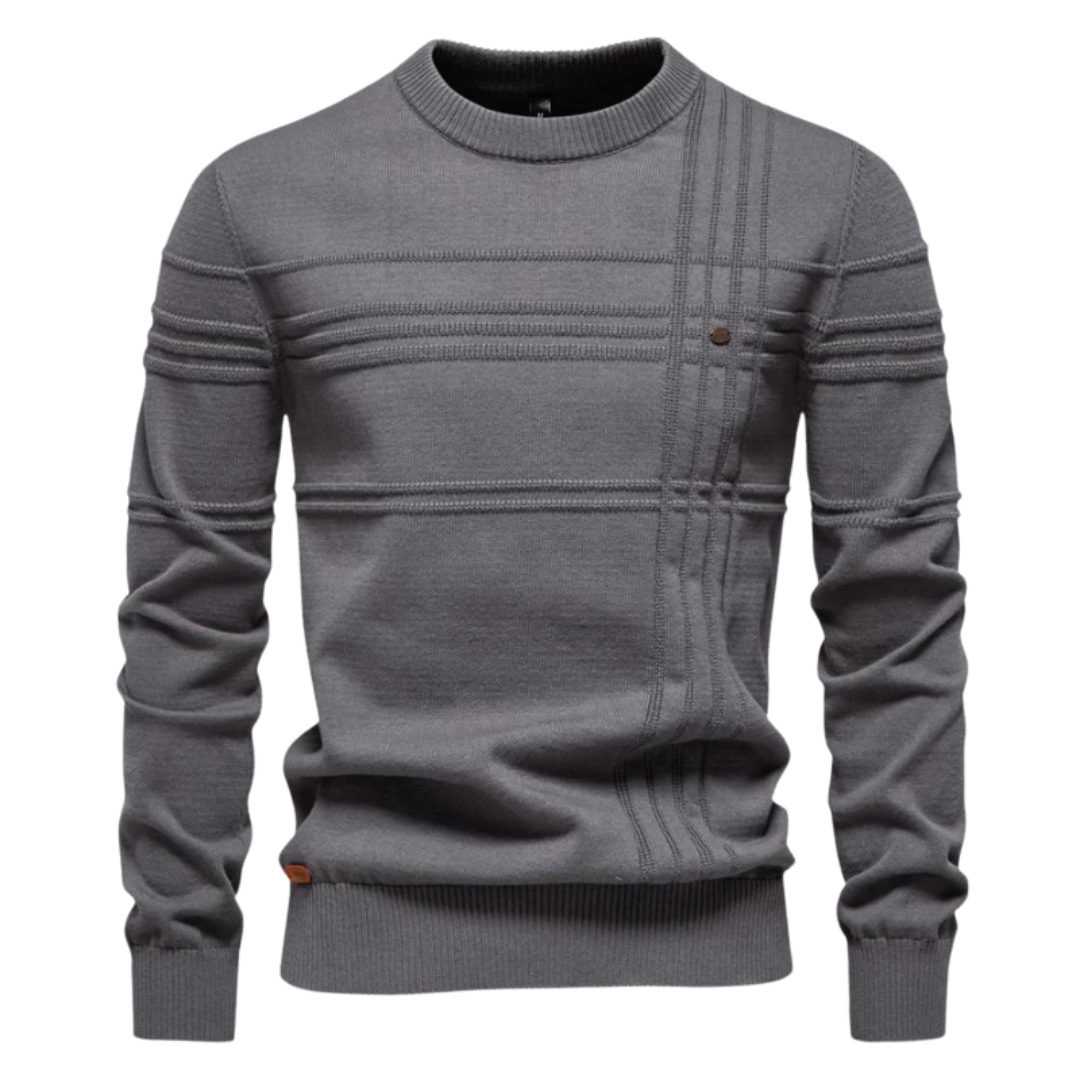 Stylish Men's Sweater with Check Design