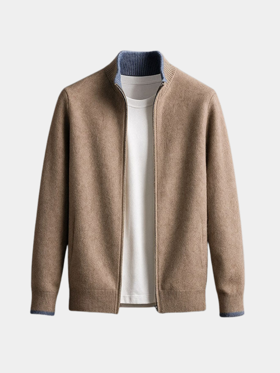 Cashmere Knit Zip Jacket