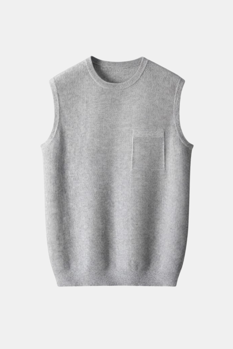 100% CASHMERE CREWNECK VEST