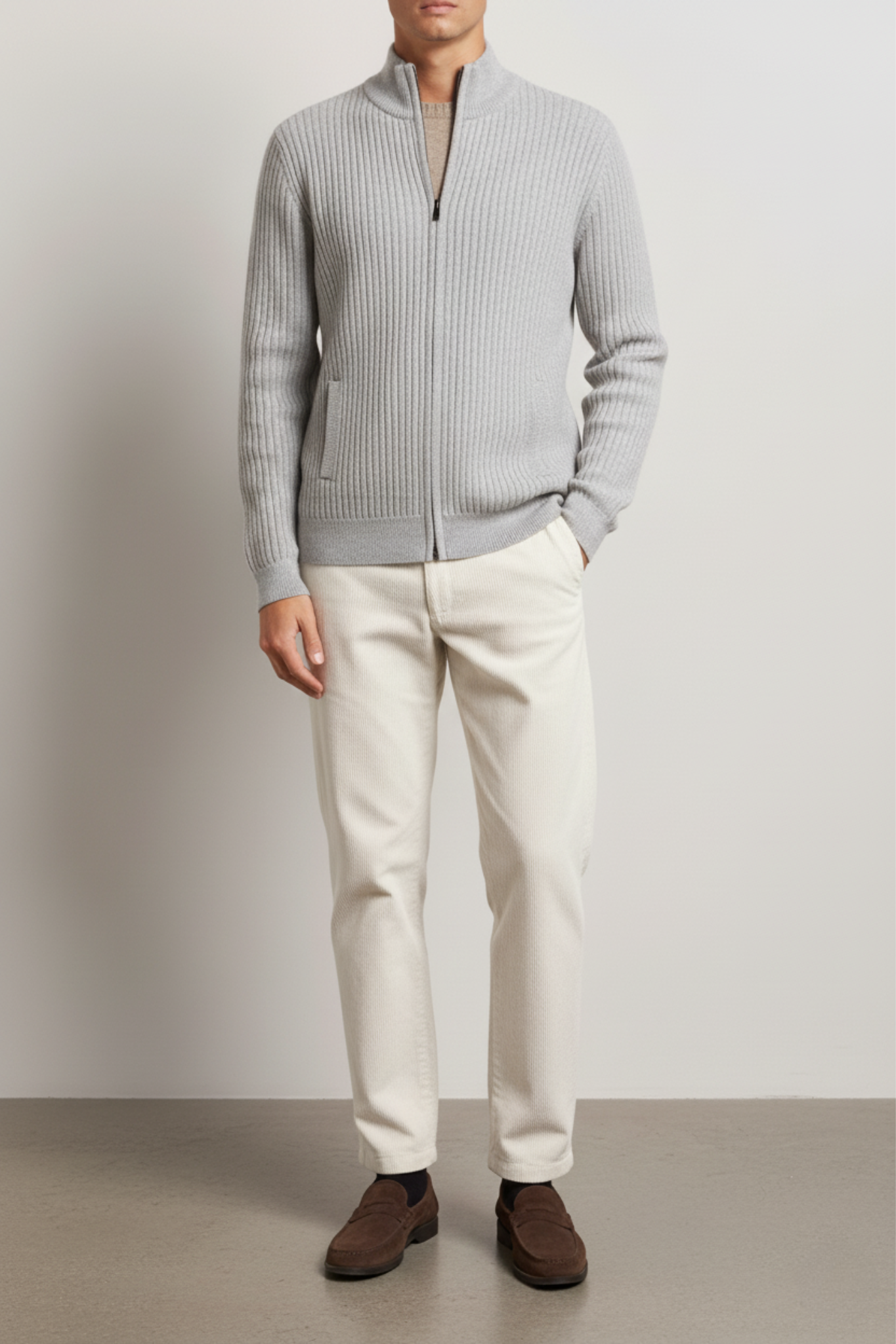 100% CASHMERE RIBBED VEST