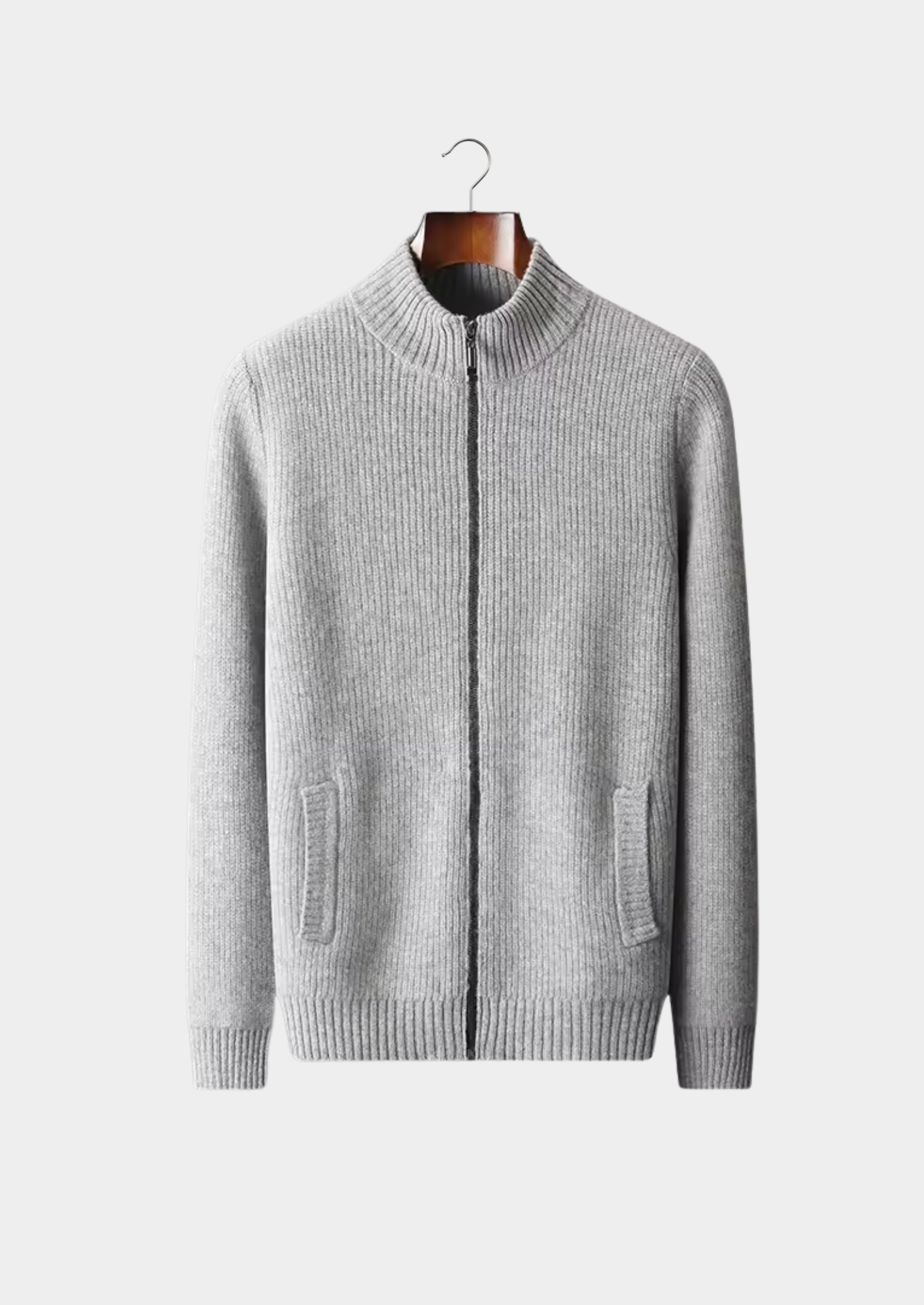 Merino Wool Ribbed Cardigan
