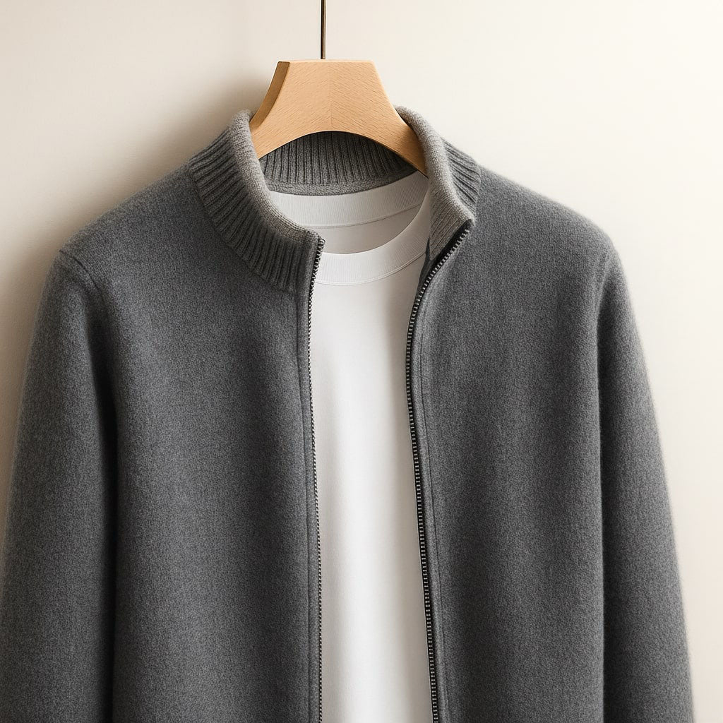 Cashmere Knit Zip Jacket