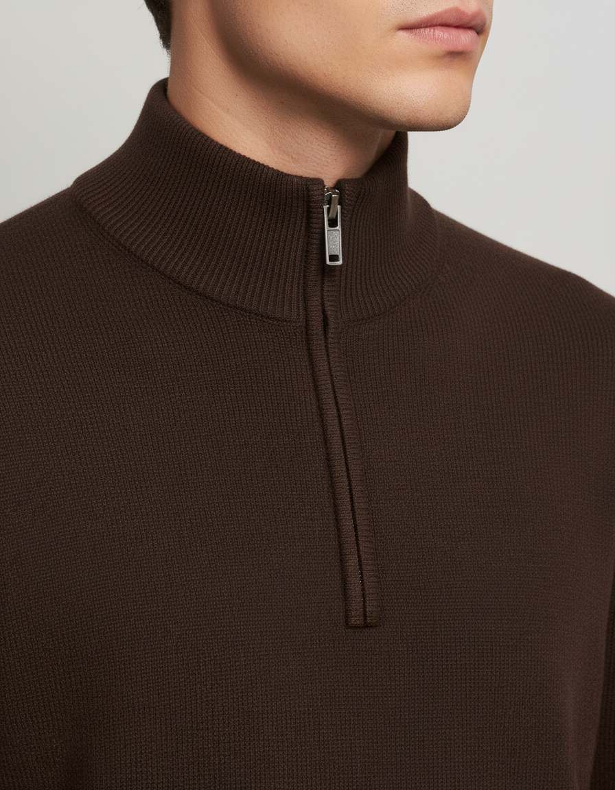 100% Merino Wool Half-Zip Sweater