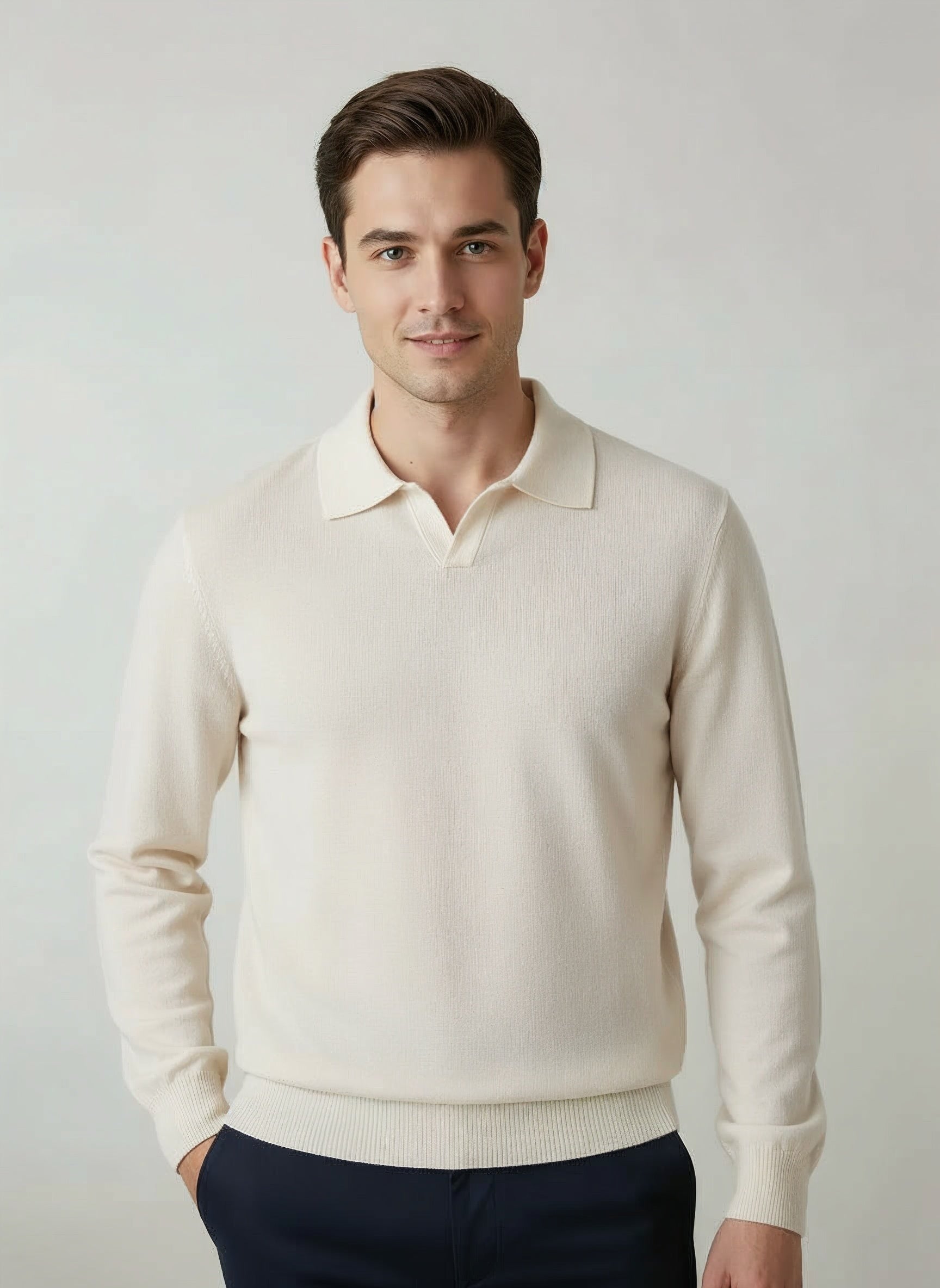100% Merino Wool Knit Polo