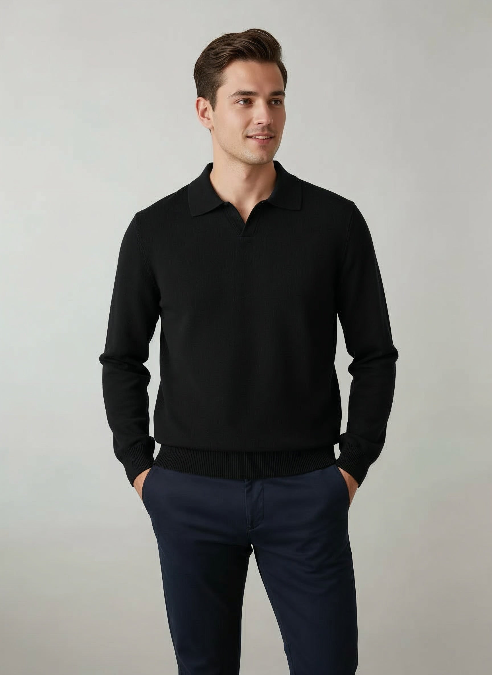 100% Merino Wool Knit Polo
