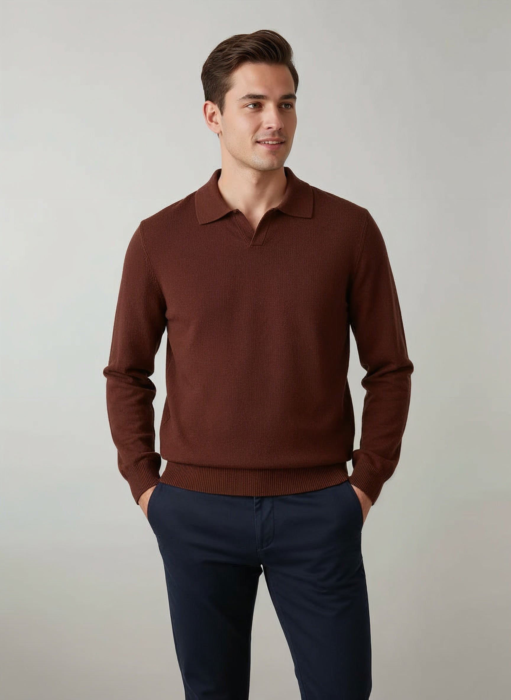 100% Merino Wool Knit Polo
