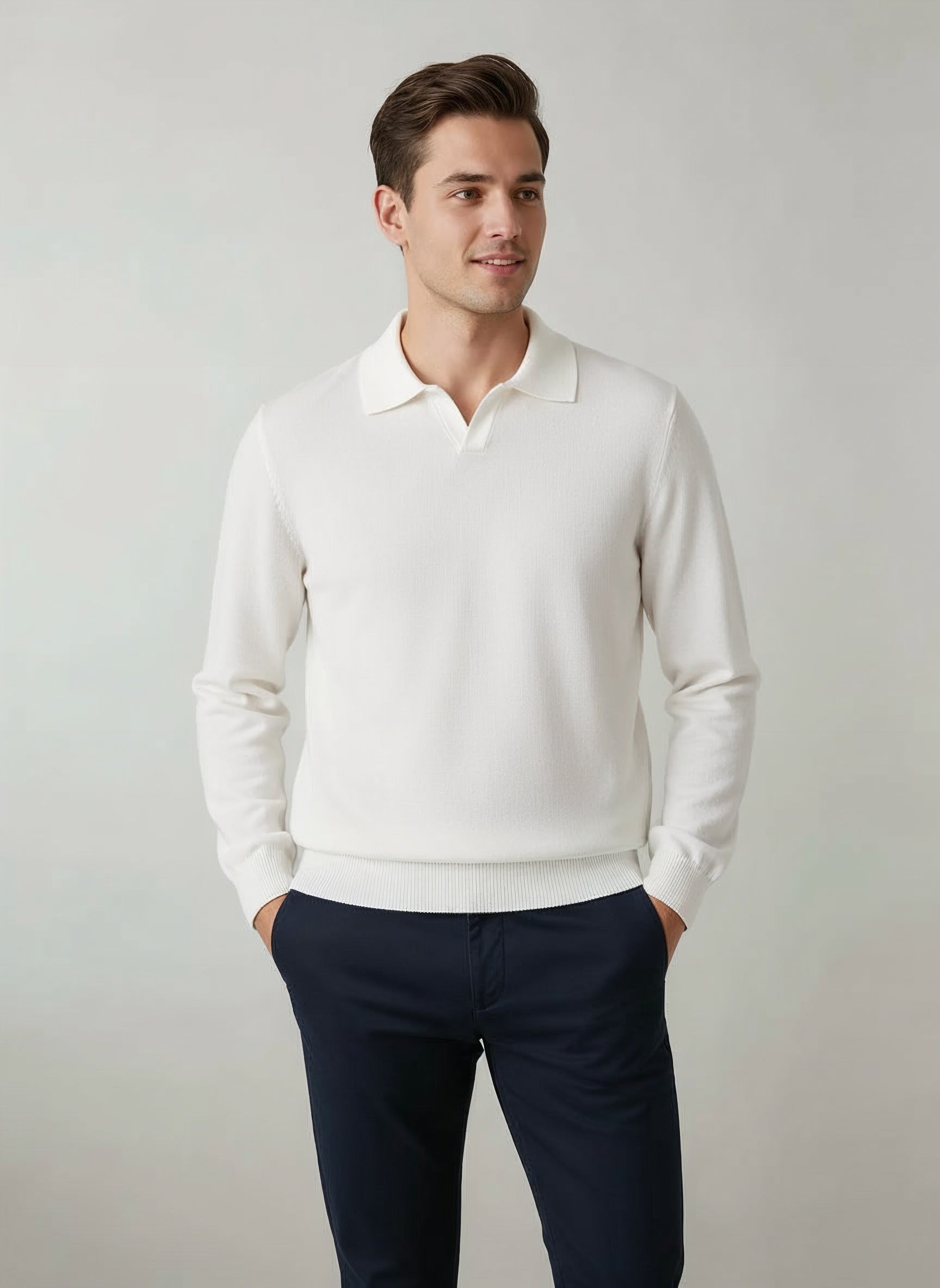 100% Merino Wool Knit Polo