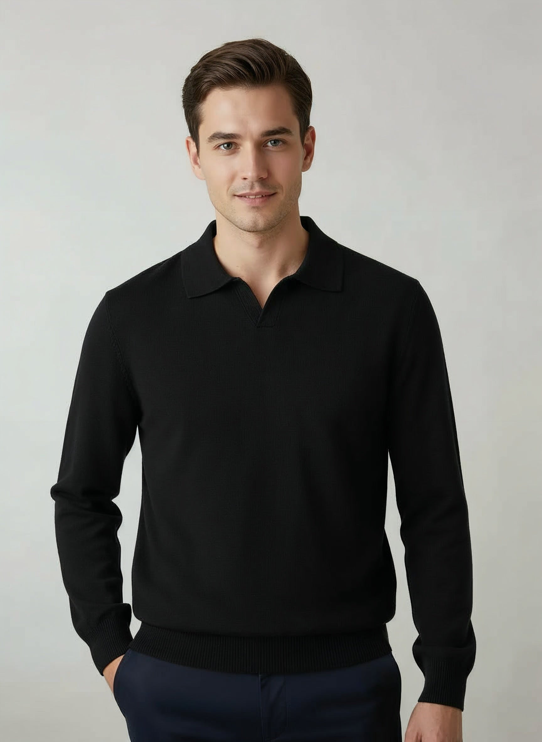 100% Merino Wool Knit Polo