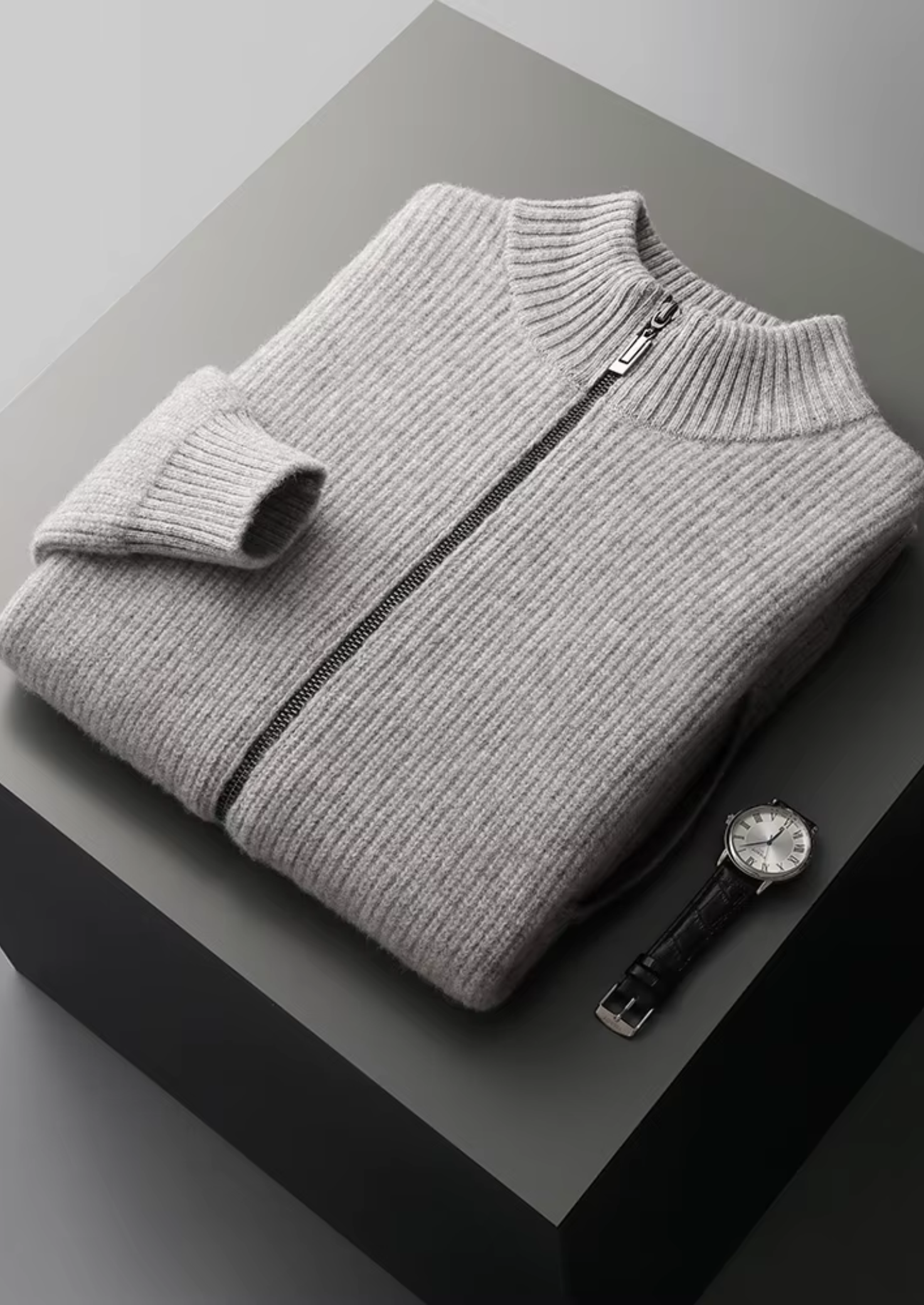 Merino Wool Ribbed Cardigan