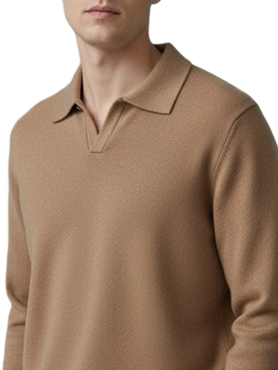 The Textured Polo Sweater