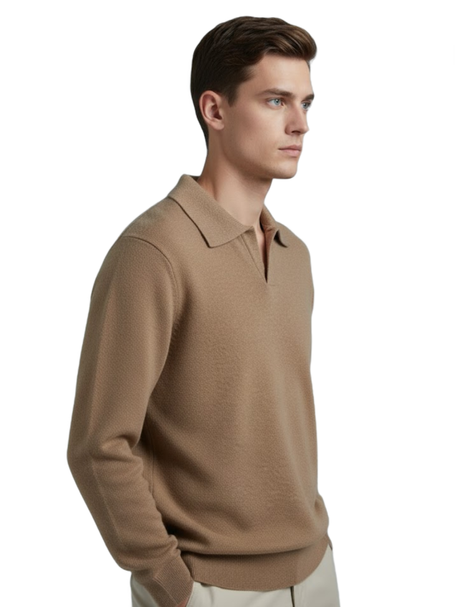 The Textured Polo Sweater