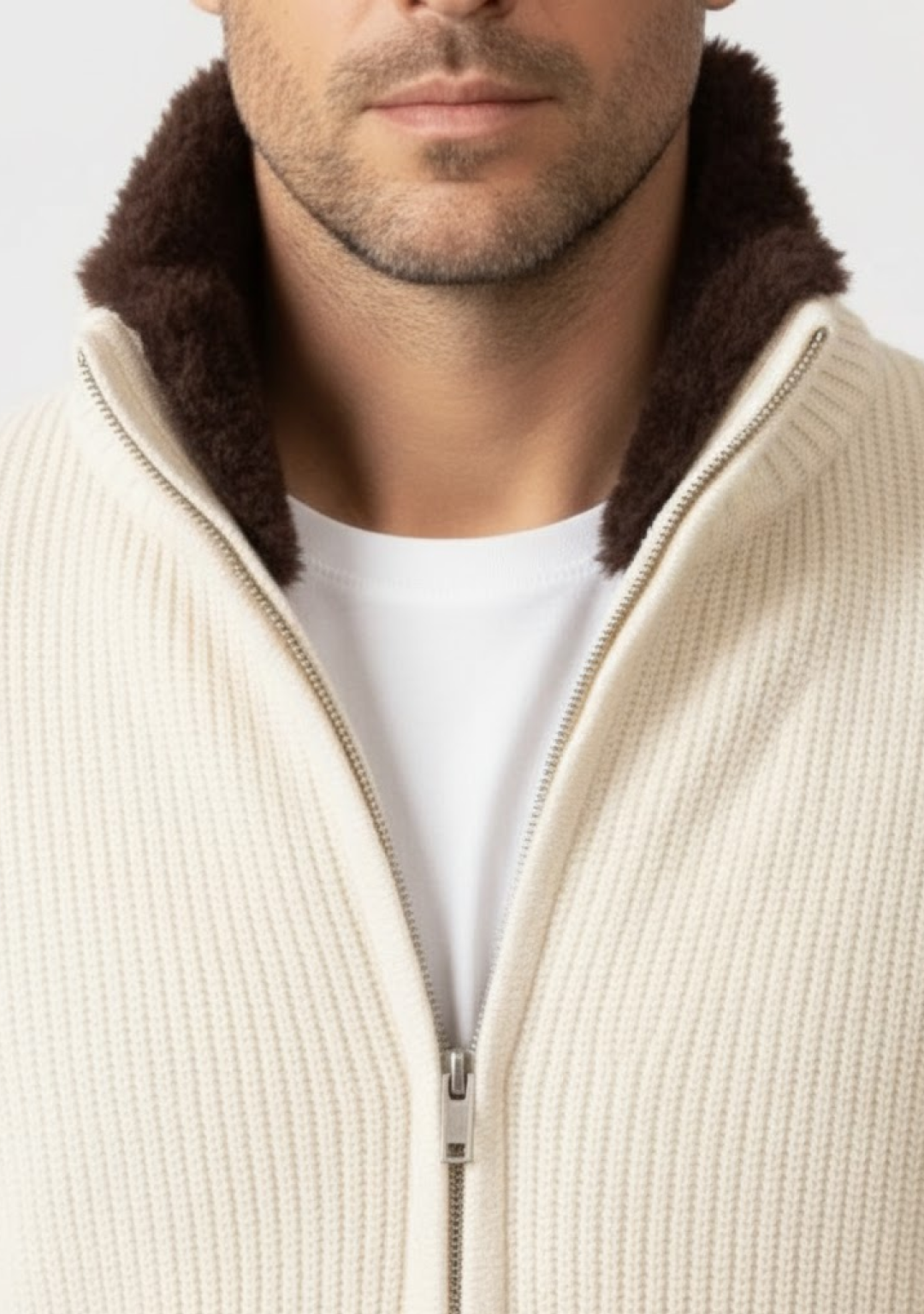 Fur Collar Wool Zipper