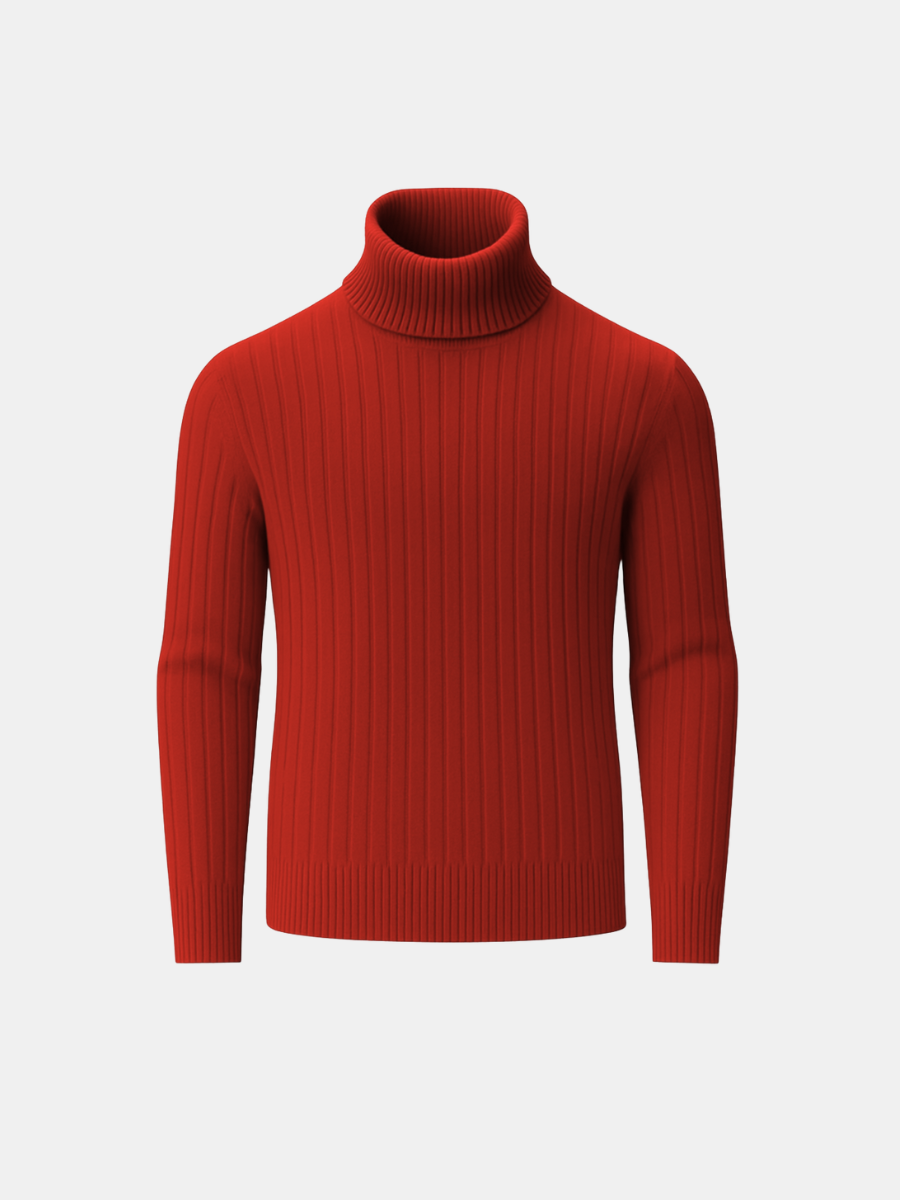 100% Wool Striped Turtleneck