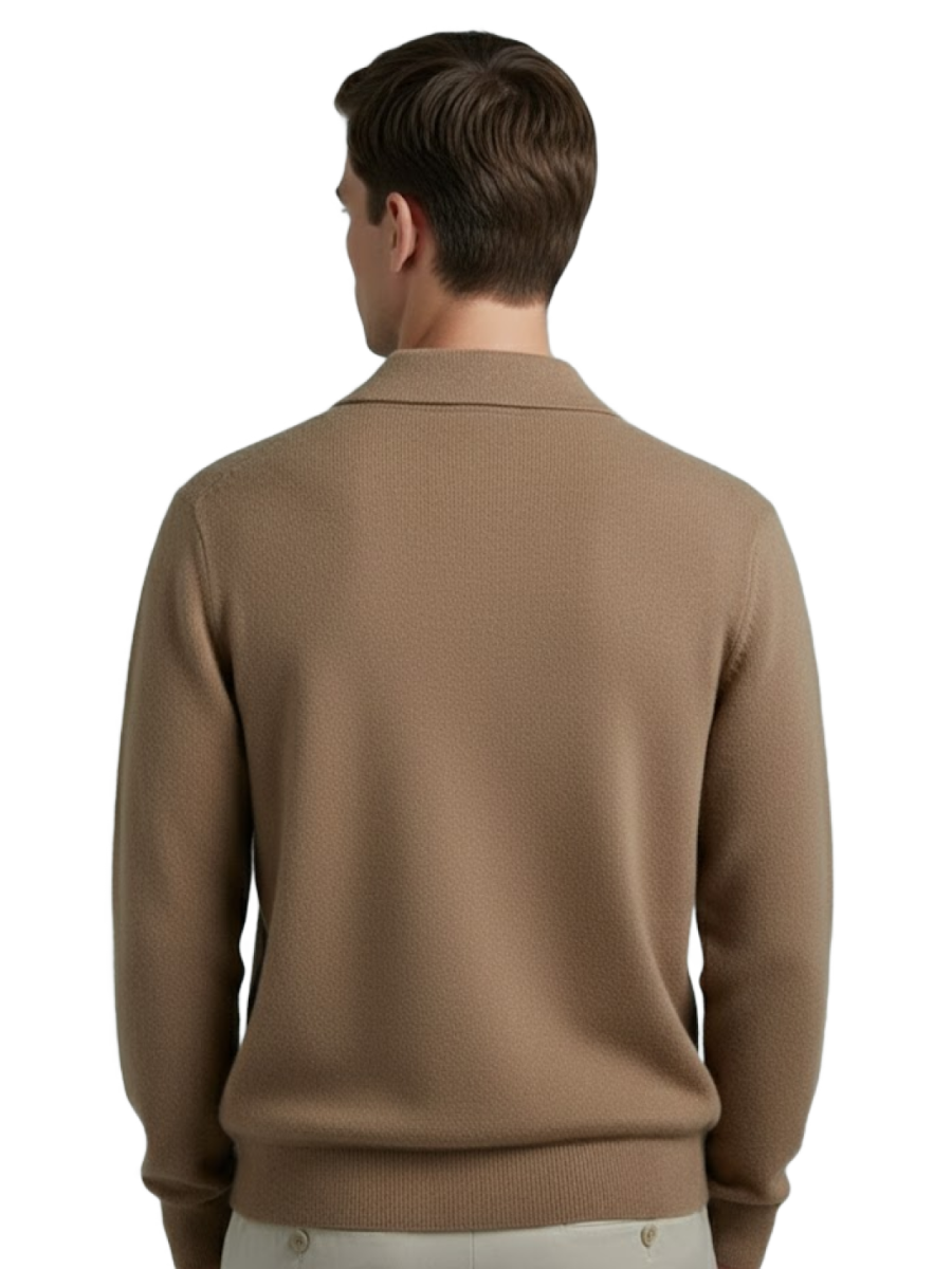 The Textured Polo Sweater