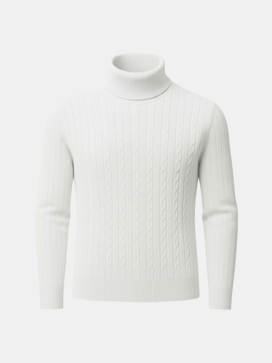 Cashmere Cable-Knit Turtleneck Sweater