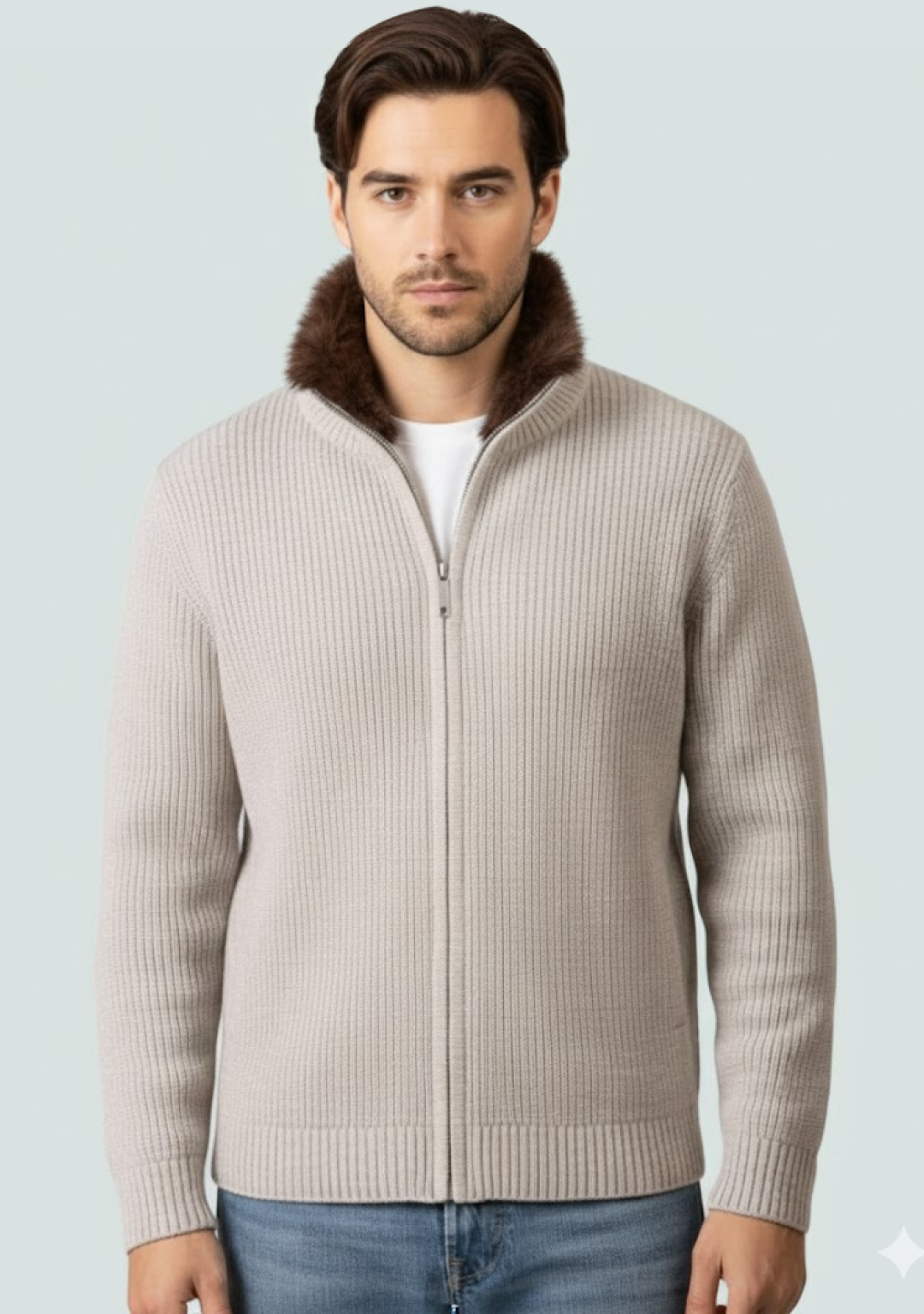 Fur Collar Wool Zipper