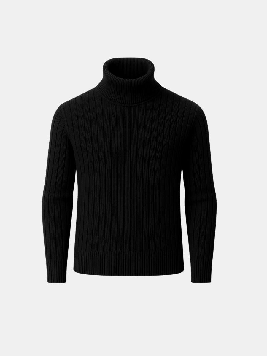 100% Wool Striped Turtleneck