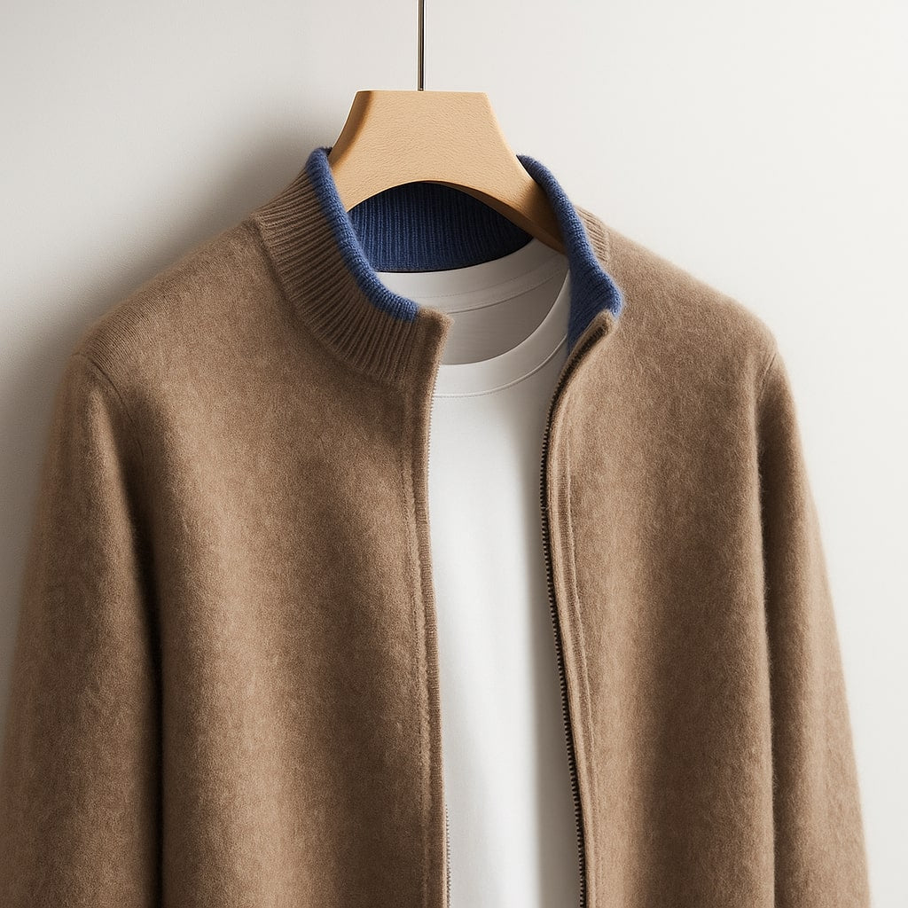Cashmere Knit Zip Jacket