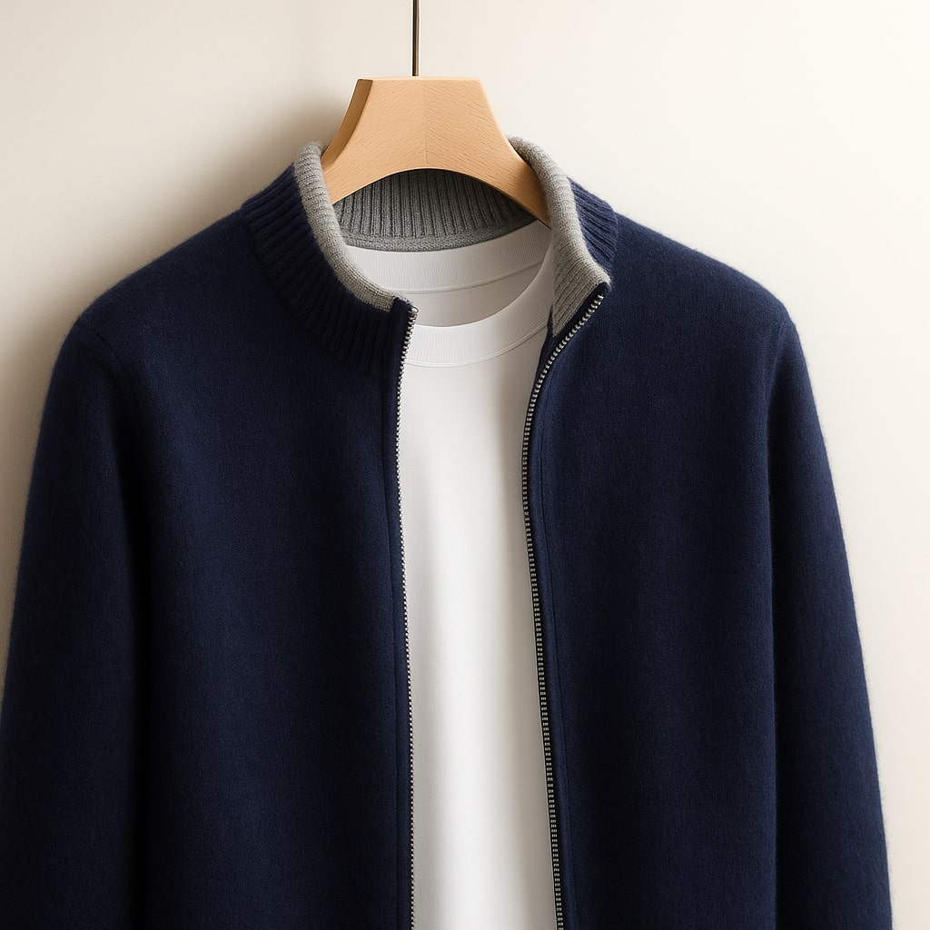 Cashmere Knit Zip Jacket